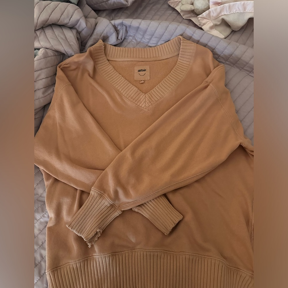 aerie women’s orange/ beige sweater